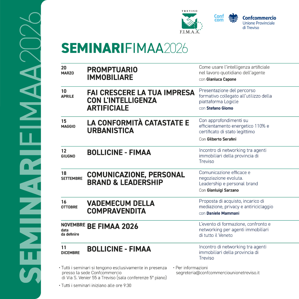 FIMAA seminari ed eventi per agenti immobiliari 2026